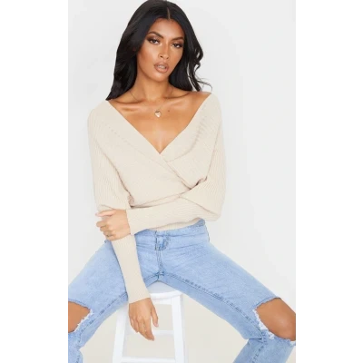 Stone Wrap Off The Shoulder Sweatshirt