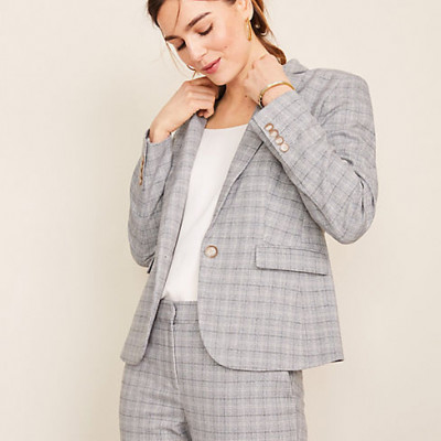 The One-Button Blazer In Plaid