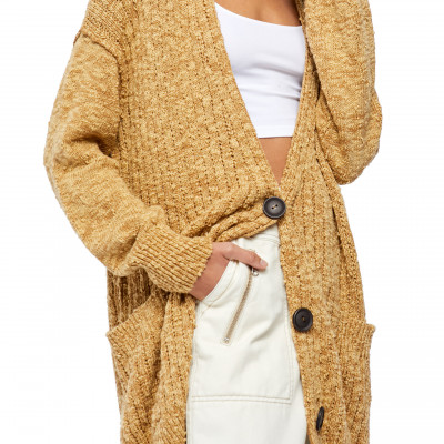 Womens Free People Sunset Drive Slub Cardigan