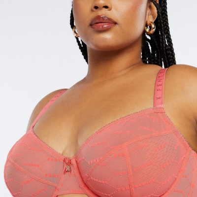 Flocked Logo Unlined Bra