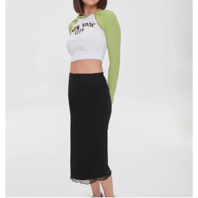 Lettuce edge mesh skirt