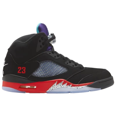 Jordan Mens Jordan Retro 5 - Mens Basketball Shoes Black/New Emerald/Fire Red/Grape Ice