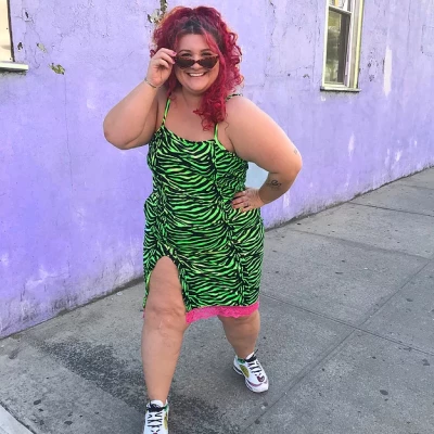 Green Zebra Slit Dress