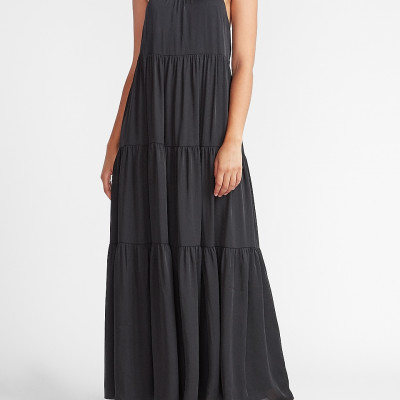 Tiered Cross-Back Maxi Dress