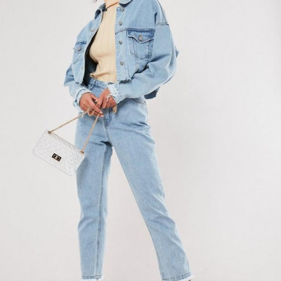 Light Blue Co Ord Wrath High Waisted Straight Leg Denim Jeans