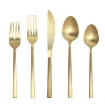 Fortessa Arezzo Brushed Gold 5pc Place Setting