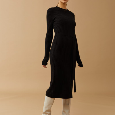 Ribbed Dress Black