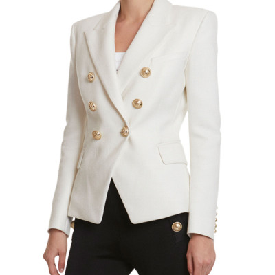 6-Button Double-Breasted Viscose Blazer