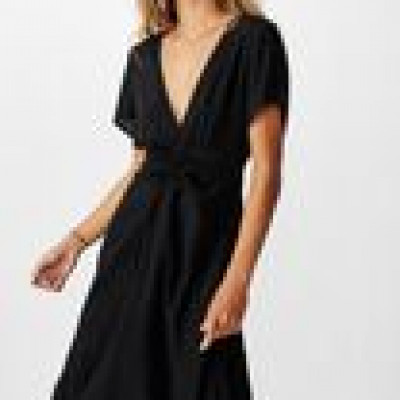 Woven Issa Gathered Front Midi Dress