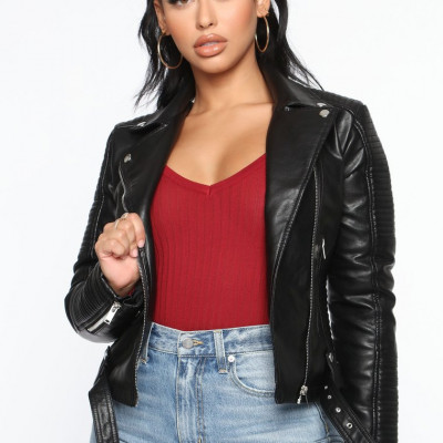 Can't Stop Me Now PU Leather Jacket - Black