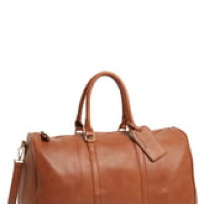 Sole Society Lacie Faux Leather Duffel Bag - Brown