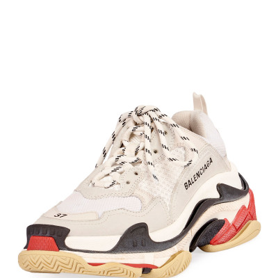 Triple S Mesh & Leather Trainer Sneakers