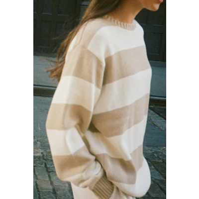 Brianna Cotton Thick Stripe Sweater