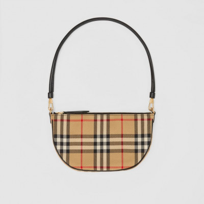 Vintage Check Cotton Olympia Pouch in Archive Beige - Women | Burberry United States