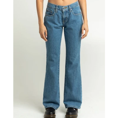Womens Low Rise Flare Jeans