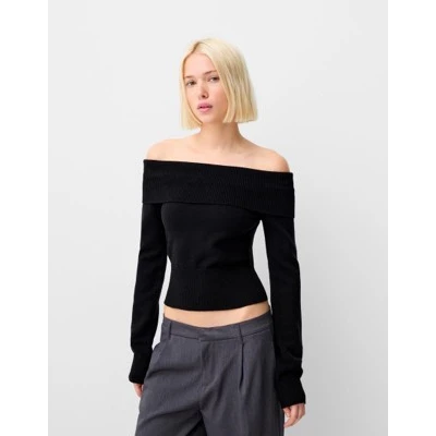 Sweater with a bardot neckline