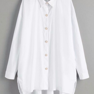 Pearls Button Through High Low Shirt