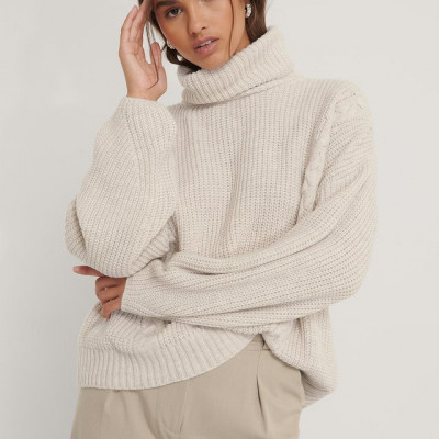 Cable Detail Oversized Knitted Sweater