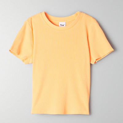 CROPPED RIB T-SHIRT