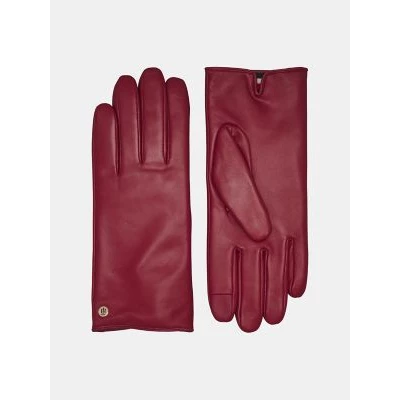Tommy Hilfiger Womens Th Leather Gloves Arizona Red -