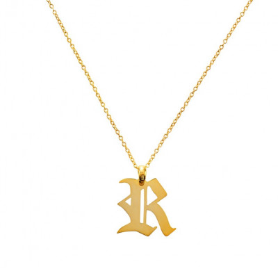 Personalised Gothic Initial Necklace