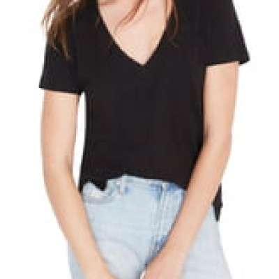 Womens Madewell Whisper Cotton V-Neck Pocket Tee