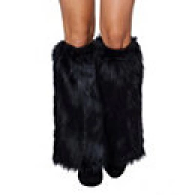Black Faux Fur Leg Warmers