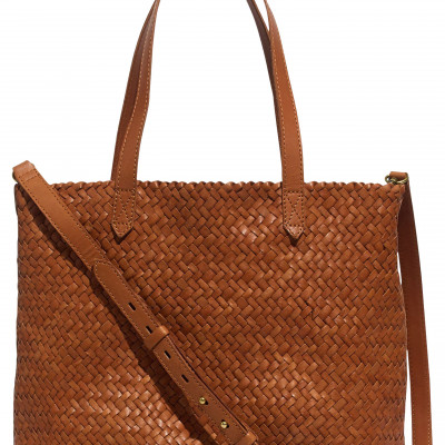 Madewell The Medium Transport Tote: Woven Leather Edition -