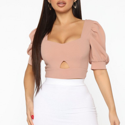 Call Me Tomorrow Puff Sleeve Top - Mauve