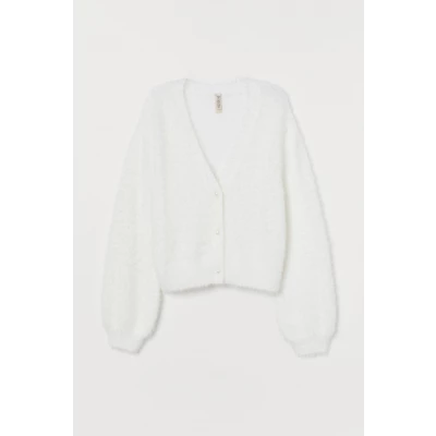 H & M - Fine-knit Cardigan - White