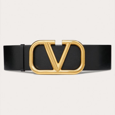 Reversible Vlogo Belt In Glossy Calfskin