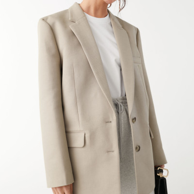 Tailored Single Breasted Cotton Blazer