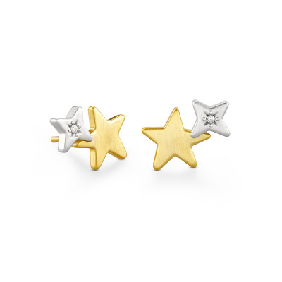 Jae Star Ear Climber Earrings in Mixed Metal