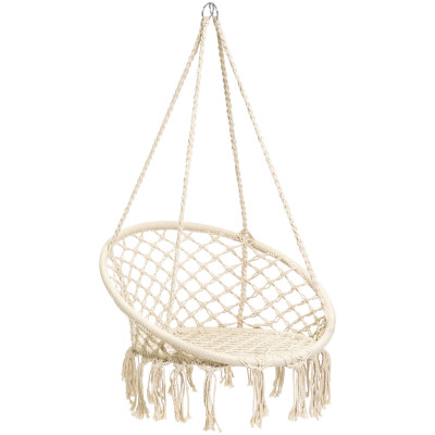 Best Choice Products Handmade Rope Hammock w/ Tassels - Beige
