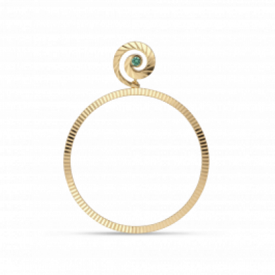 Impression Hoop with emerald, gold-plated sterling silver