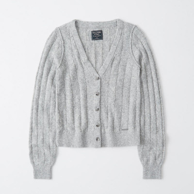 Cropped V-Neck Cardigan