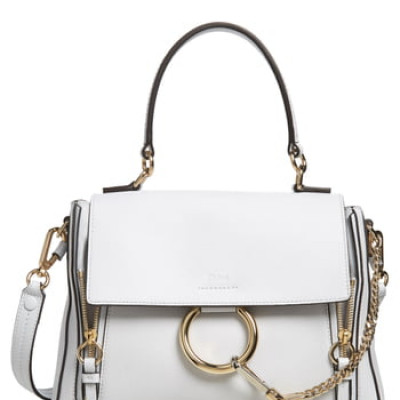 Chloe Small Faye Day Leather Shoulder Bag - White