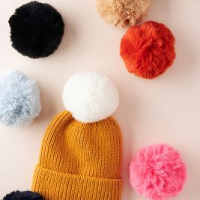 Pick-A-Pom Faux Fur Topper