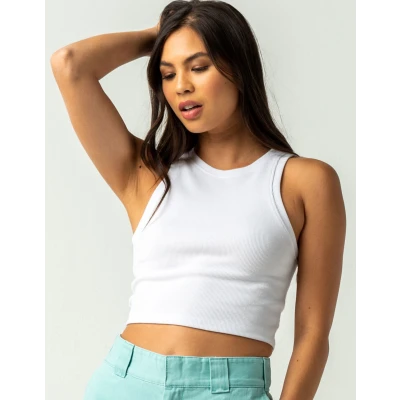Destined High Neck Tank - White
