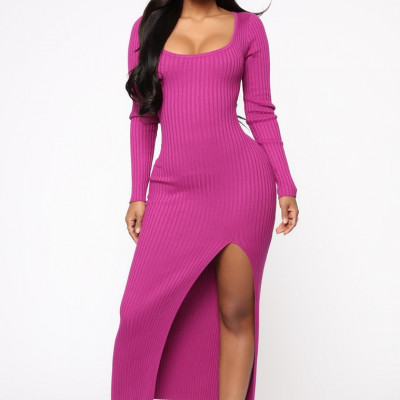 Lanora Sweater Maxi Dress - Magenta