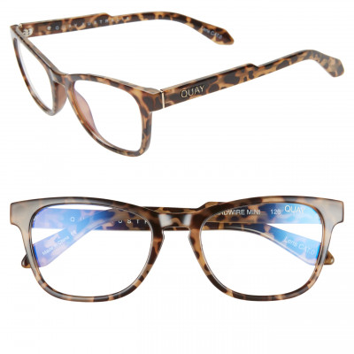 Womens Quay Australia Mini Hardwire 50Mm Blue Light Blocking Optical Glasses - Tort/ Clear Blue Light