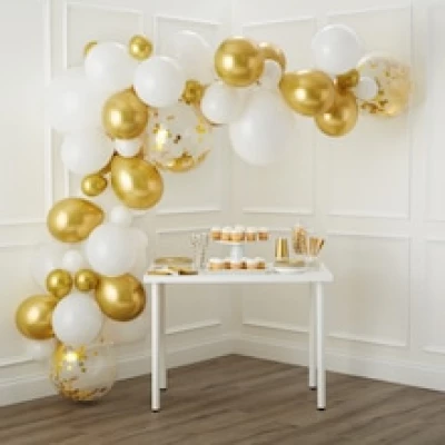 10ft. Gold &amp; White Balloon Garland by Celebrate It&trade;