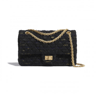 2.55 Handbag Tweed Gold Tone Metal