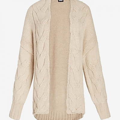 Cable Knit Cardigan Womens Oatmeal