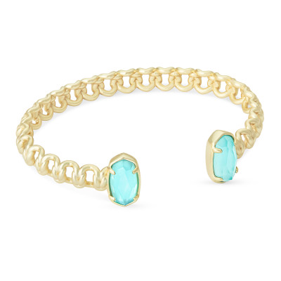 Macrame Elton Gold Cuff Bracelet In Nude Abalone