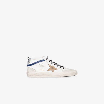 Golden Goose white mid star leather sneakers