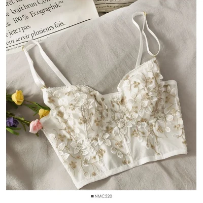 Lemongrass Floral Lace Bustier Top | YesStyle