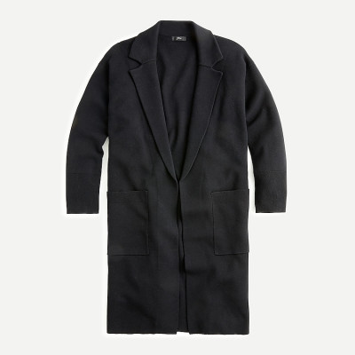 Ella Open-Front Long Sweater-Blazer