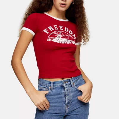 Red Freedom Ringer T-Shirt