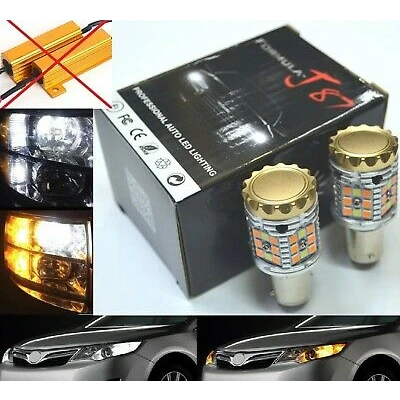 Canbus LED Switchback Light White Amber 1157 Two Bulb Front Turn Signal Upgrade  | eBay